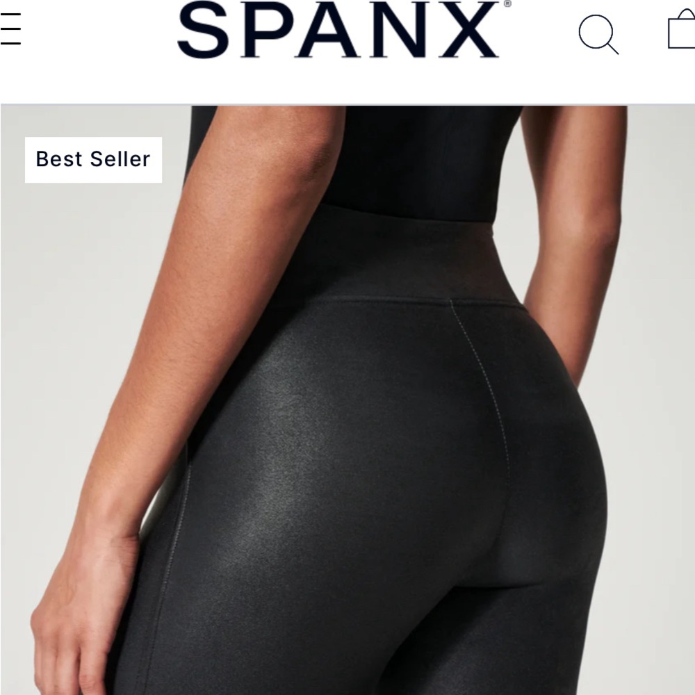 SPANX faux leather leggings.